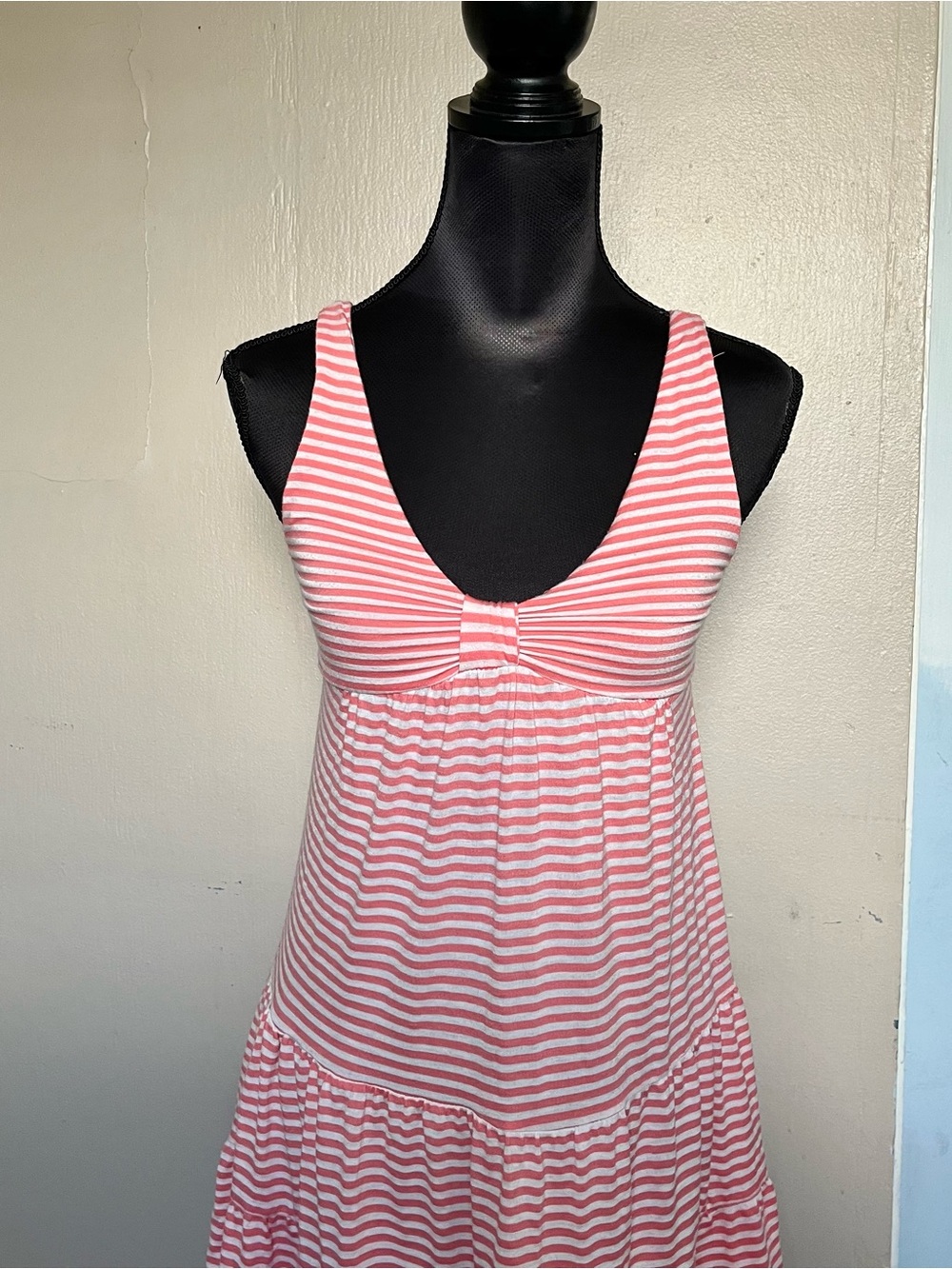 Y2k forever 21 orange and white striped summer dress